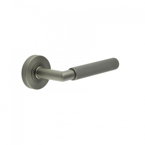 Stainless Steel Linear Knurled Lever on Rose