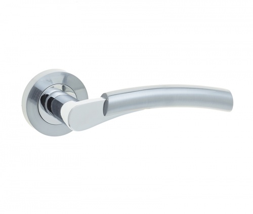 Jedo Capri Door Handle on Rose Polished Chrome/Satin Chrome