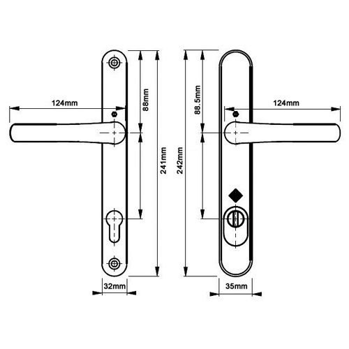 Hoppe Tokyo Pas Lever Lever Mm Pz Mm