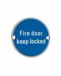 Signage - Fire Door Keep Locked - 76mm dia